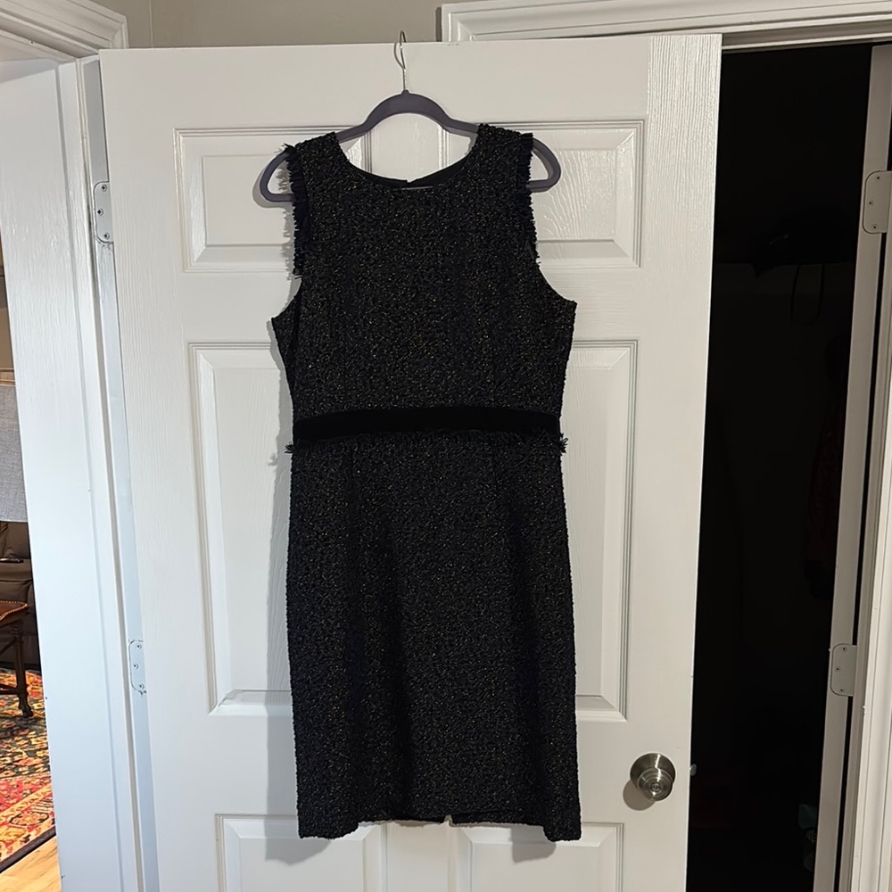 J. Crew Black Sheath Mini Dress Crew Neck Sleeveless